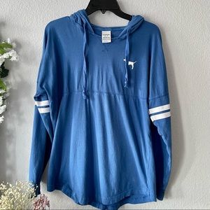 PINK By Victoria’s Secret Blue Hooded Oversized Long Sleeve Shirt/Dress Size XS